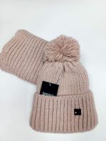 Шапка +снуд, пудра