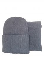 Шапка +снуд, серый 