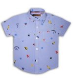 Рубаха рисунок, голубой 