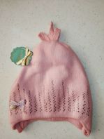 Бантик-стразы, розовый, на х.б.