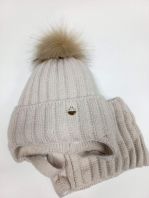 Шапка+снуд, беж