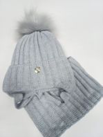 Шапка+снуд,серый