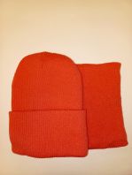 Шапка +снуд,  коралл