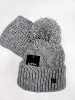 Шапка +снуд, серый