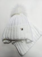 Шапка +снуд, белый