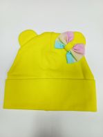 Мишка с бантом, жёлтая 