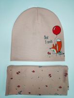 Шапка+снуд, двойной трикотаж