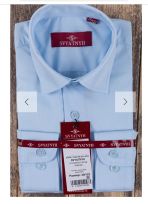 Рубаха голубая, длинный  рукав 