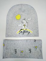 Шапка+снуд, двойной трикотаж