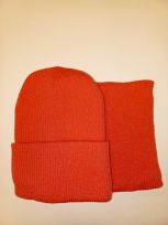 Шапка +снуд,  коралл